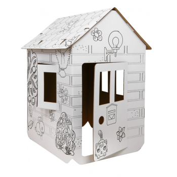 Domek XXL z końmi kolorowanka 3D dla dzieci